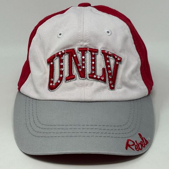 UNLV Runnin Rebels Womens Dad Hat Cap Red Las Vegas Rhinestones Strapback NCAA - Picture 11 of 11